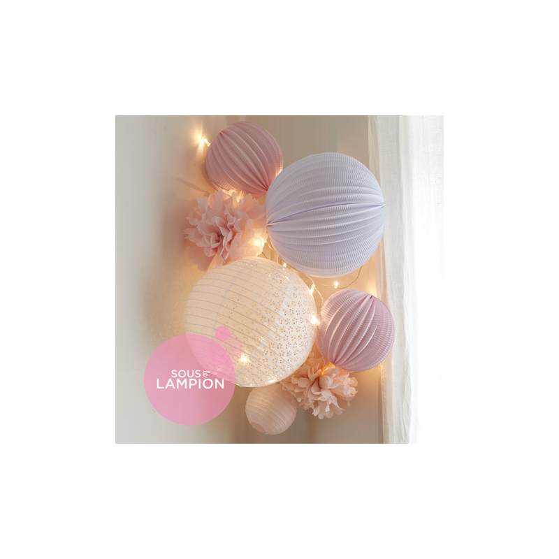 Paper lanterns kit for baby girl or girl nursery decor