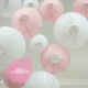 Mariage romantique - rose et blanc - lot de 12 lanternes