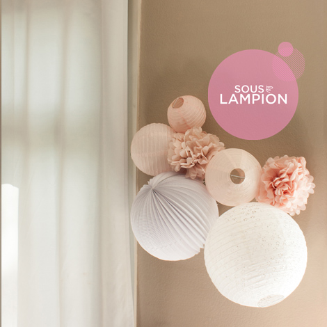 French style nursery baby decor with paper lanterns set