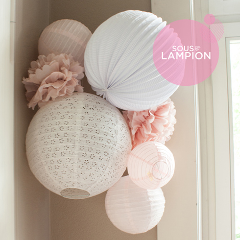 French style nursery baby decor with paper lanterns set