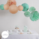 Mint peach party - set of 8 decorations