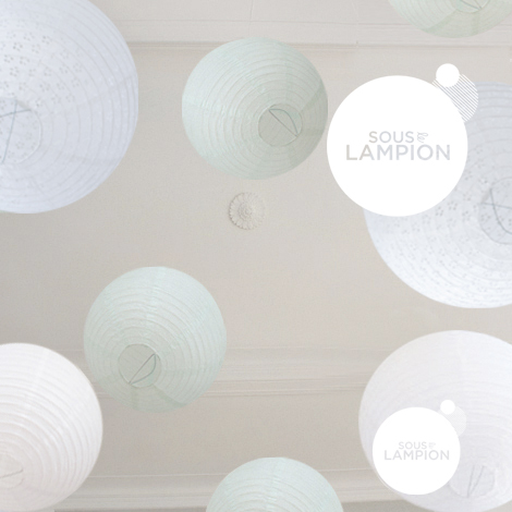 Mint and white wedding - set of 9 paper lanterns