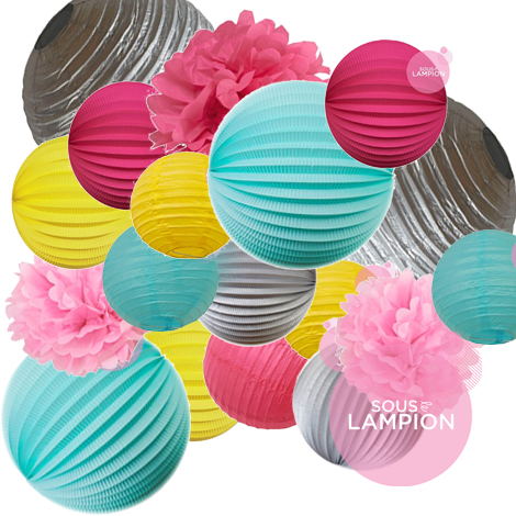 Set de décorations pour un anniversaire couleurs vives