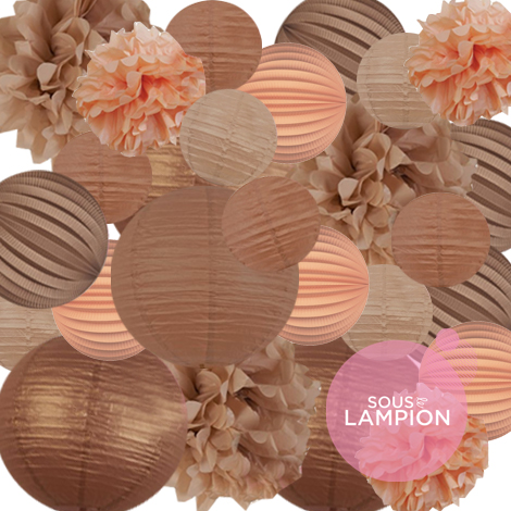 Champêtre chic - set de 30 lanternes pour déco mariage et fête 