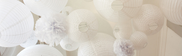White paper lanterns sky White paper lanterns sky