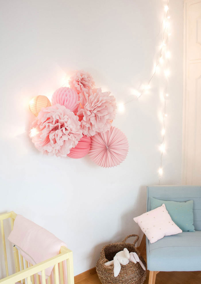 decoration chambre bebe rose et blanc