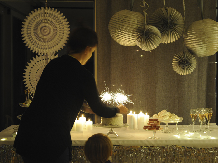 deco buffet de fêtes argent