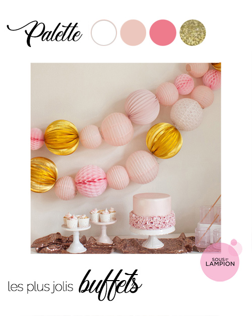 décoration simple buffet rose et gold