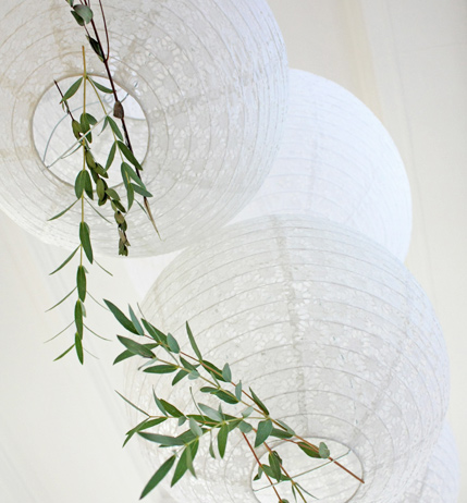 white lace paper lanterns for wedding decoration