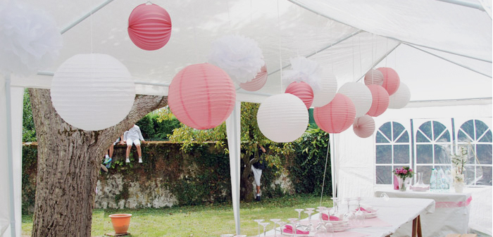 Décoration de baptême de petite fille ou garçon: des idées pour une tente,  un jardin, pour une table ou un buffet.