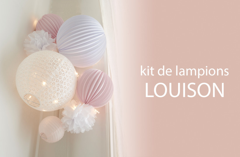 kit de lampions rose pastel