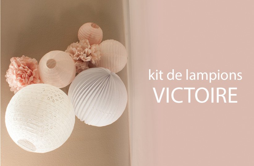 kit de lampions enfants rose