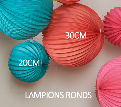 Lampions ronds tailles