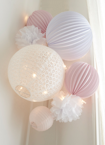 lampions déco rose pour chambre de petite fille