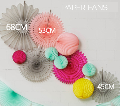 Paper fan sizes