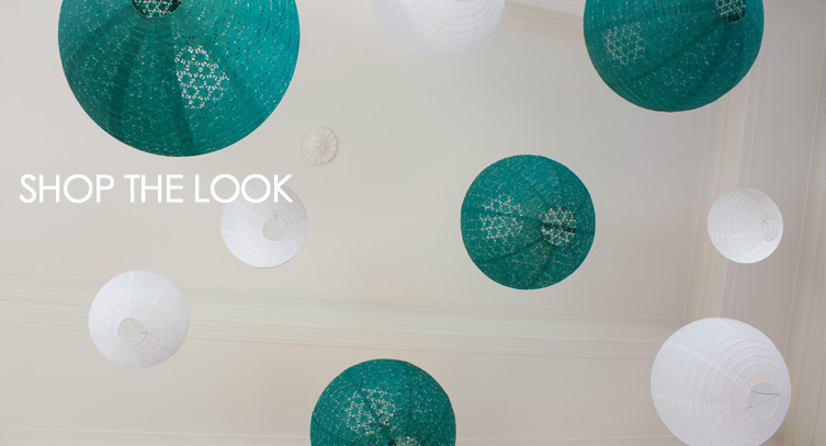 lanternes mariage vert et blanc