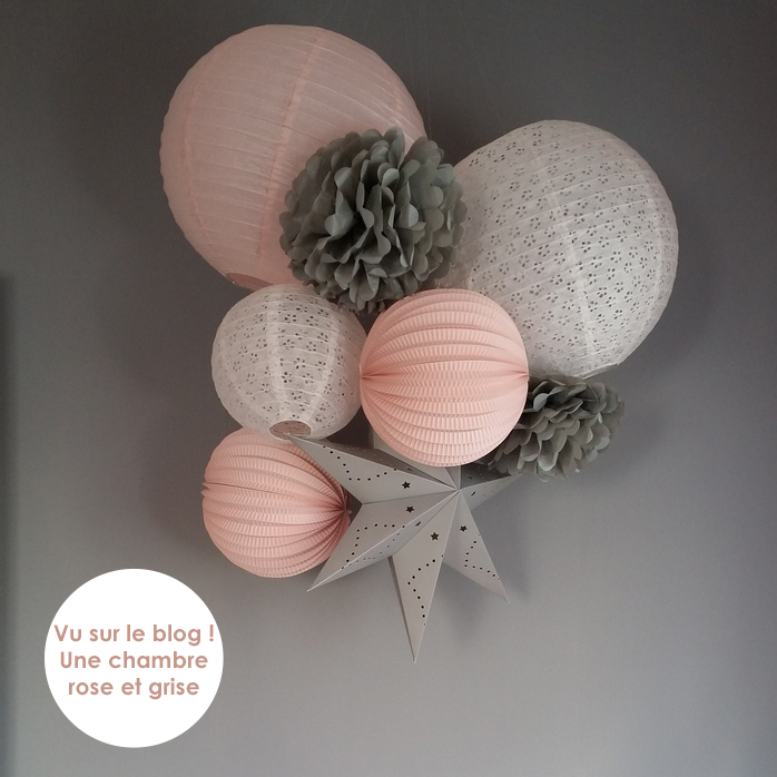 Déco chambre fille gris et rose poudré