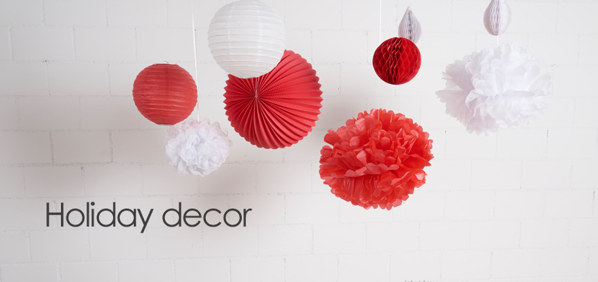 decorating the Holidays with paper lanterns