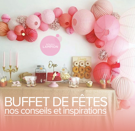 décoration buffet anniversaire rose