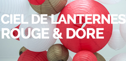 lanternes en papier rouge et doré pour décorer les fêtes