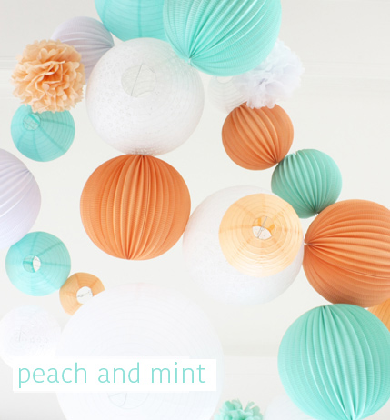 peach and mint wedding decor