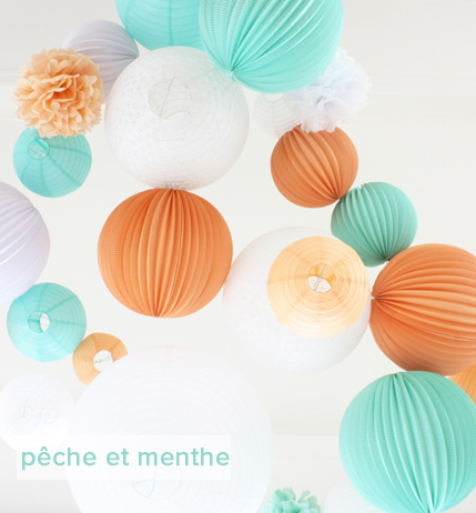 Thème pêche et menthe pour un mariage