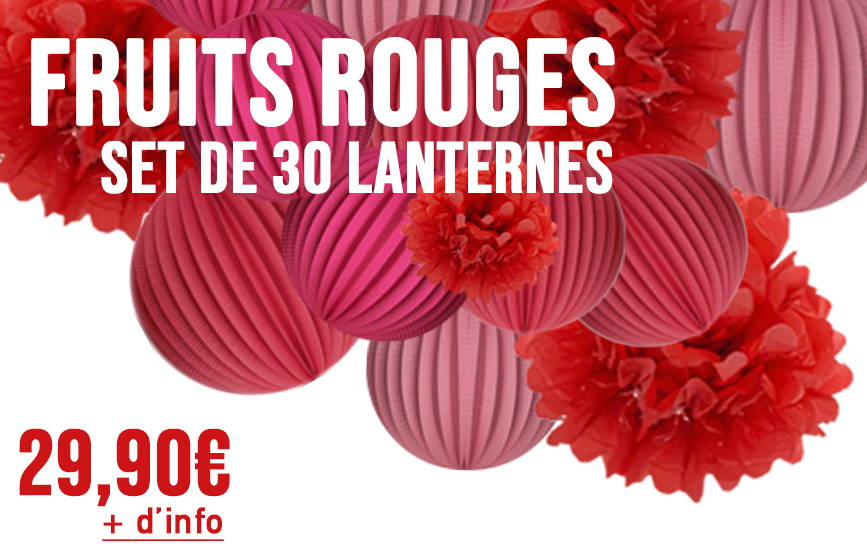 set de lanternes déco mariage rouge et rose