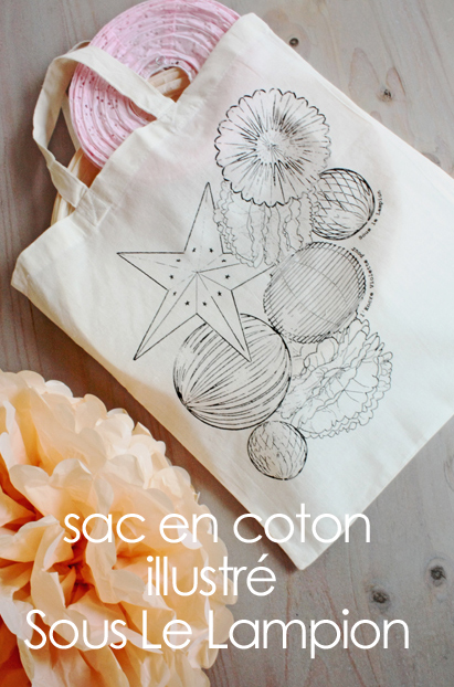 tote bag pour glisser un cadeau Sous Le Lampion 